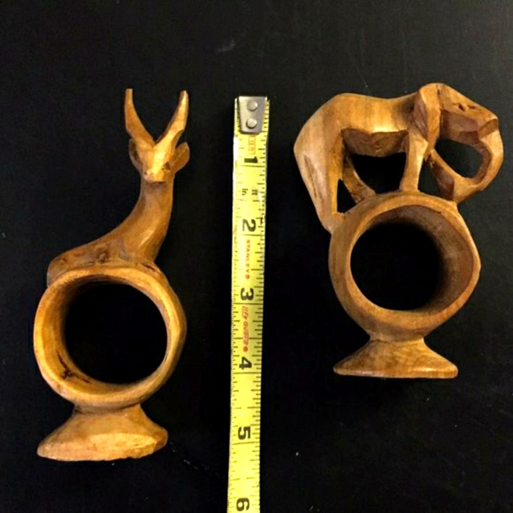 🐘Wooden African Safari Animal Napkin Rings - Picture 4 of 7